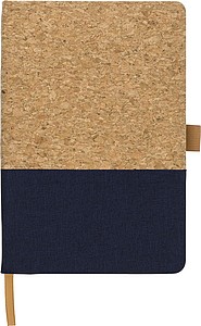 ERDOL Linkovaný zápisník A5 s deskami z bavlny a korku, 80 stran, modrá - reklamní bloky