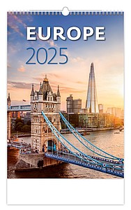 Europe 2025, nástěnný kalendář, prodloužená záda