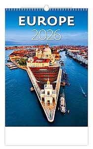 Europe 2026, nástěnný kalendář, prodloužená záda - reklamní kalendáře