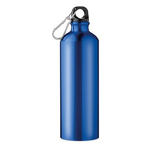 FAMBA Hliníková jednostěnná láhev s karabinou, 750ml, modrá - reklamní předměty