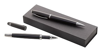 FERIT Kovové kuličkové pero v papírové krabičce, modrá náplň, černá - reklamní předměty