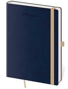 Flexies 2027 diář denní A5, tmavě modrý s poutkem - reklamní kalendáře