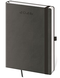 Flexies 2027 diář týdenní A5, tmavě šedý s poutkem