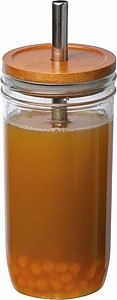 FROSON Velká sklenice na pití s víčkem a brčkem, objem 650 ml