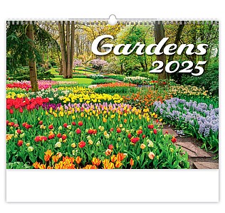 Gardens 2025, nástěnný kalendář, prodloužená záda - reklamní kalendáře