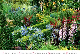 Gardens 2025, nástěnný kalendář, prodloužená záda