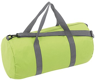 GARNET Válcovitá sportovní taška s šedými popruhy, sv.zelená