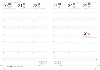 Gommato 2027 diář týdenní B5, červený