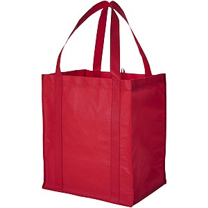 GROCERY Netkaná nákupní taška se zpevněným dnem, červená