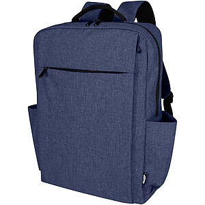 GRS recyklovaný batoh na notebook velikosti 15” (38 cm), 15 l Libra, tmavě modrý melír