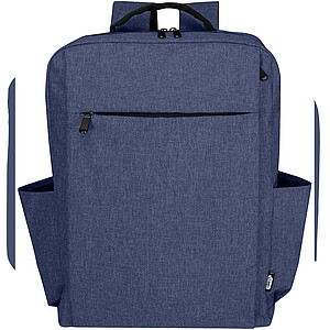 GRS recyklovaný batoh na notebook velikosti 15” (38 cm), 15 l Libra, tmavě modrý melír