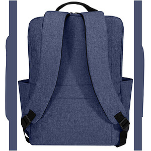 GRS recyklovaný batoh na notebook velikosti 15” (38 cm), 15 l Libra, tmavě modrý melír