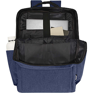 GRS recyklovaný batoh na notebook velikosti 15” (38 cm), 15 l Libra, tmavě modrý melír