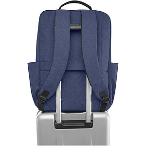 GRS recyklovaný batoh na notebook velikosti 15” (38 cm), 15 l Libra, tmavě modrý melír