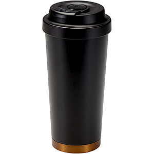 Hampton 480 ml RCS – hrnek z recyklované nerezové oceli s dvojitou stěnou a vakuovou izolací, černá - termohrnek s vlastním potiskem