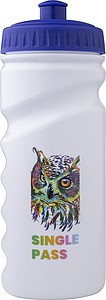 HARUN Plastová láhev na pití, 500ml, bílé tělo, modré víčko