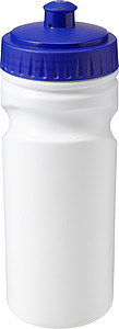 HARUN Plastová láhev na pití, 500ml, bílé tělo, modré víčko