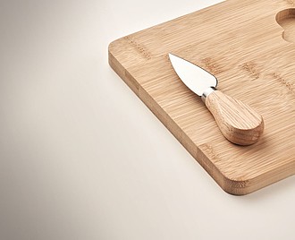 HEHE Bambusové servírovací prkno s nožem na sýr