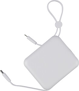 HERAN Powerbanka z recyklovaného ABS s kapacitou 10 000 mAh, bílá