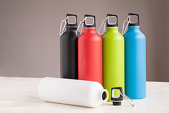 Hliníková láhev na pití, 750ml, matný povrch, červená