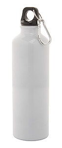 Hliníková láhev na pití, 750ml, s karabinkou, bílá