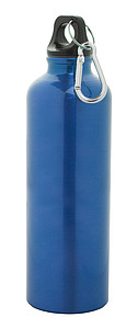 Hliníková láhev na pití, 750ml, s karabinkou, modrá
