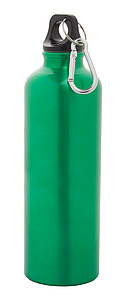 Hliníková láhev na pití, 750ml, s karabinkou, zelená
