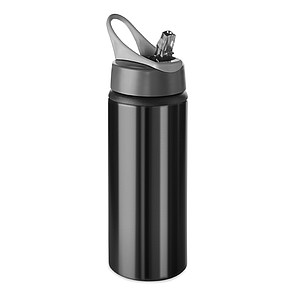 Hliníková láhev na pití, objem 600ml, černá - reklamní předměty