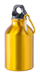 Hliníková láhev na pití s karabinou, 300ml, žlutá