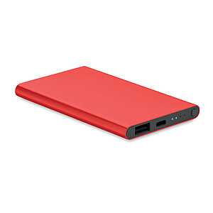 Hliníková powerbanka 4000mAh, červená