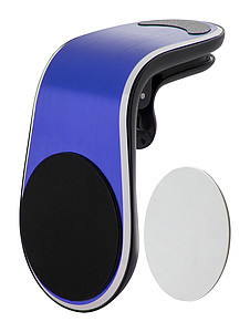 Hliníkový magnetický držák na telefon do větrací mřížky, modrý - reklamní předměty