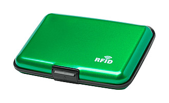 Hliníkový obal na karty s RFID ochranou, zelený