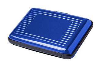 Hliníkový obal na kreditní karty se 6 přihrádkami s RFID ochranou, modrý