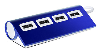 Hliníkový USB hub, modrý