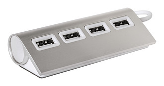 Hliníkový USB hub, stříbrný