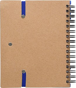 HORIXO Linkovaný zápisník se značkovacími lístky a kuličkovým perem, modrá