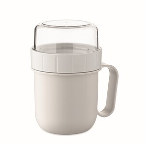 Hrnek na cesty z PP 450 ml, bílá - termohrnek s vlastním potiskem