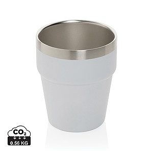 Hrnek s dvojitou stěnou, 300ml, recyklovaná ocel, bílý
