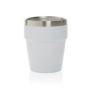 Hrnek s dvojitou stěnou, 300ml, recyklovaná ocel, bílý