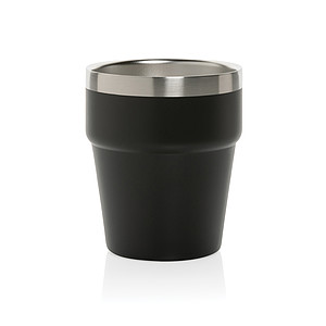 Hrnek s dvojitou stěnou, 300ml, recyklovaná ocel, černý