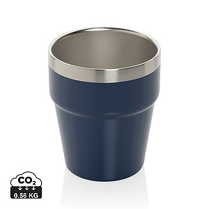Hrnek s dvojitou stěnou, 300ml, recyklovaná ocel, námořní modrá