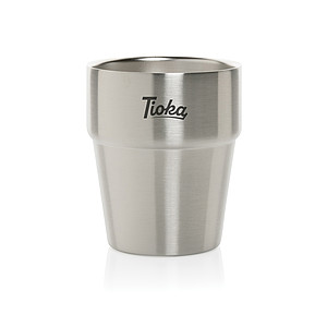 Hrnek s dvojitou stěnou, 300ml, recyklovaná ocel, stříbrný