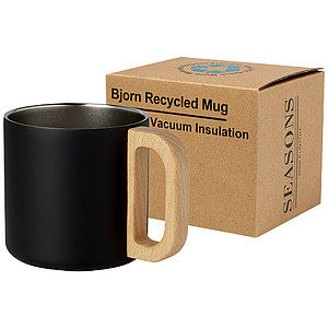Hrnek z recyklované nerezové oceli, 360ml, černý