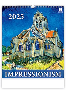 Impressionism 2025, nástěnný kalendář, prodloužená záda - reklamní kalendáře