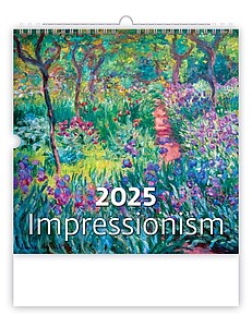 Impressionism 2025, nástěnný kalendář, prodloužená záda