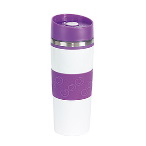 JAKOPEC Nerezový termohrnek o objemu 400ml, bílo fialový