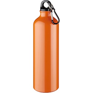 Jednoplášťová láhev s karabinou, objem 770 ml, světle oranžová