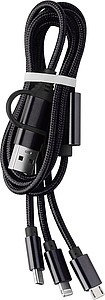 KALIBO Nabíjecí USB kabel se 3 koncovkami, černá - reklamní předměty