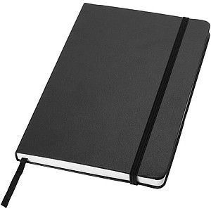 KALON Linkovaný zápisník A5 se záložkou, 160 stran, černá - reklamní zápisník