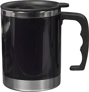 KANTON Termohrnek nerezový, 400 ml, černý - reklamní předměty